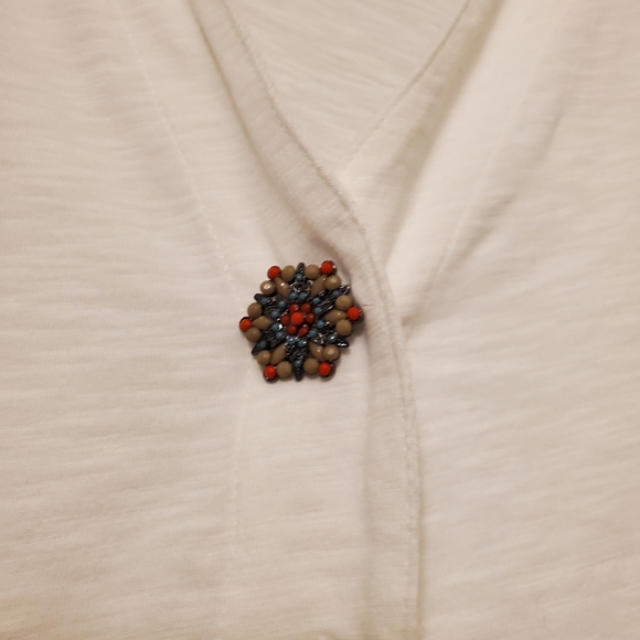 Danielle Assymetrical Hem Coastal Cotton Lagenlook Tunic Whisper White Artsy - Picture 7 of 11